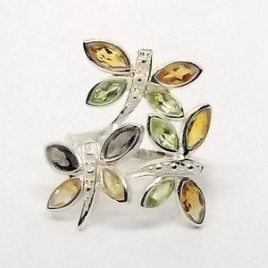 Sterling natural gemstone ring